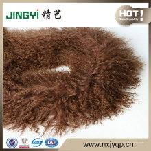 Оптовая Длинные Волосы Курчавый Мех Тибетской Монгольской Кожи Ягненка Шарф